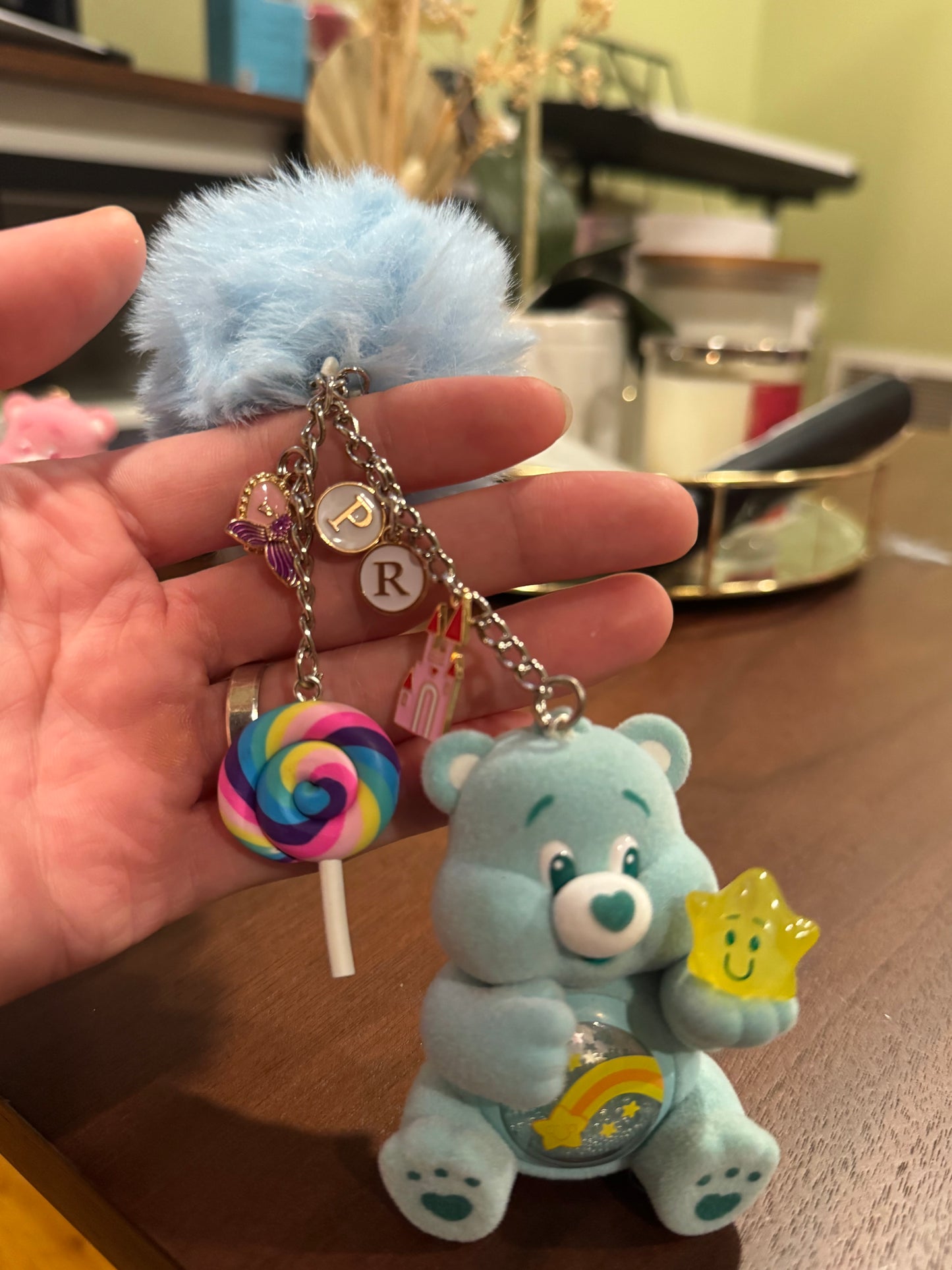 Authentic Care Bears colorful hug series figure custom Keychain