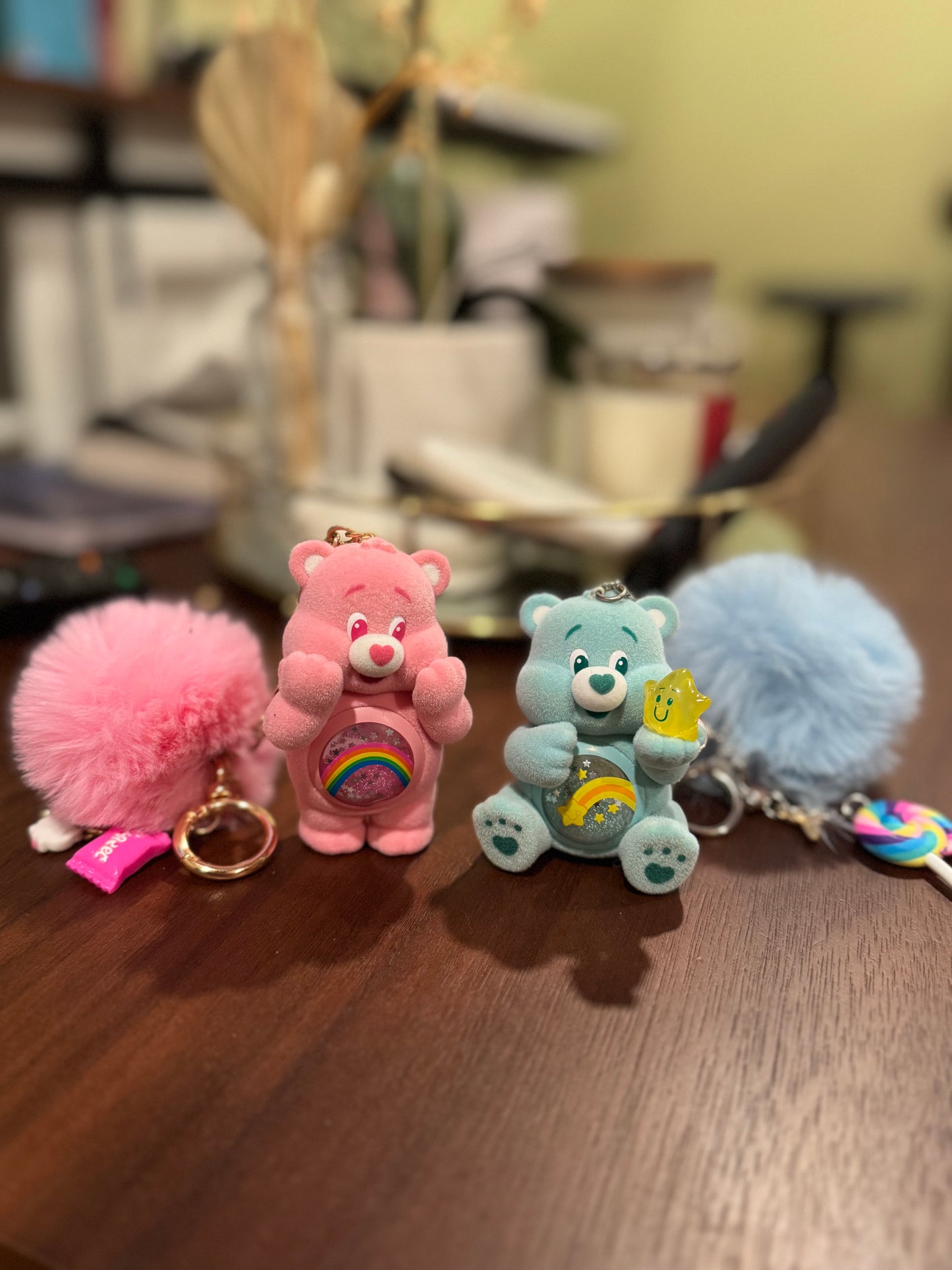 Authentic Care Bears colorful hug series figure custom Keychain