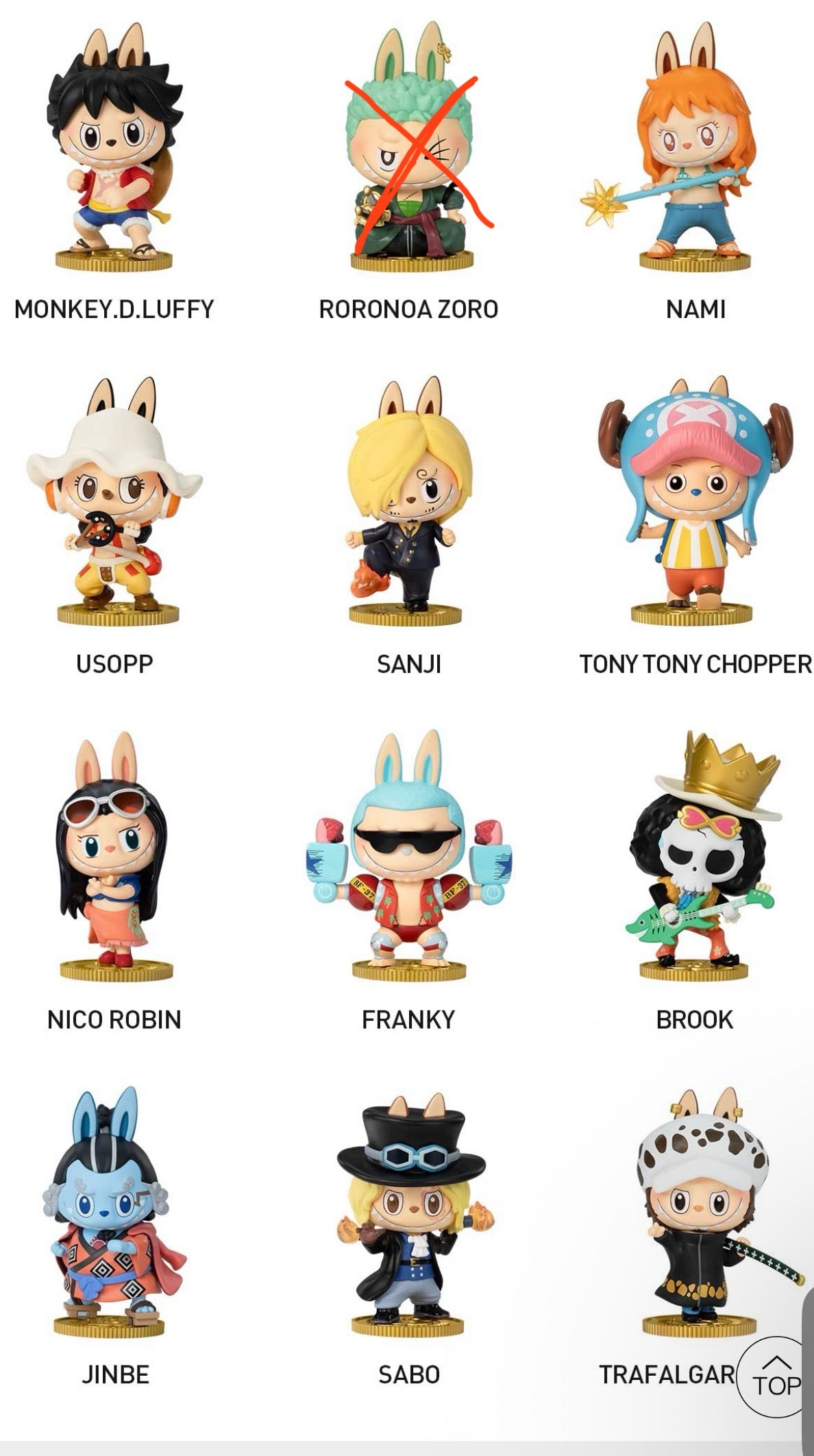 Authentic One Piece Labubu figure custom keychain