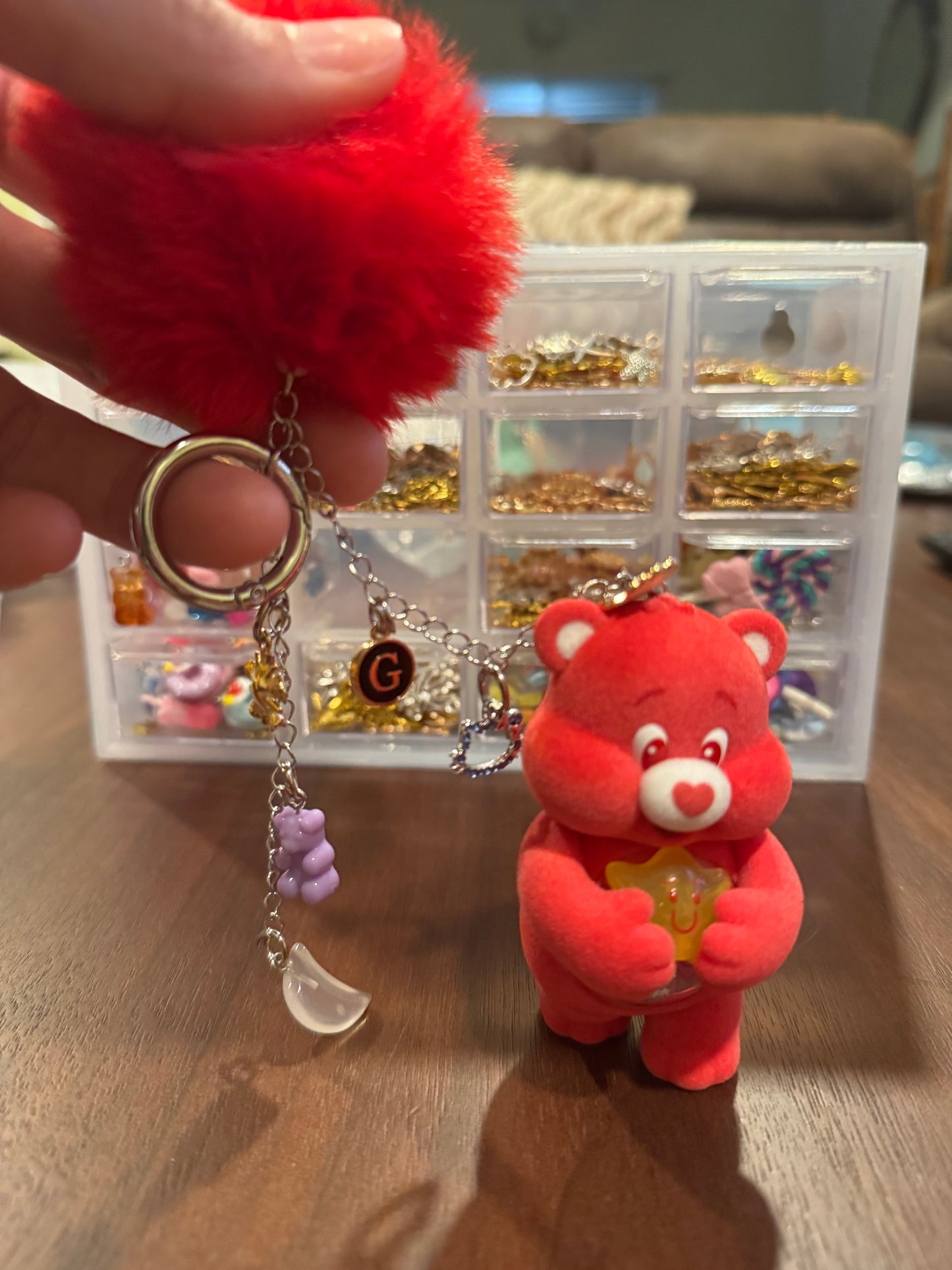 Authentic Care Bears colorful hug series figure custom Keychain