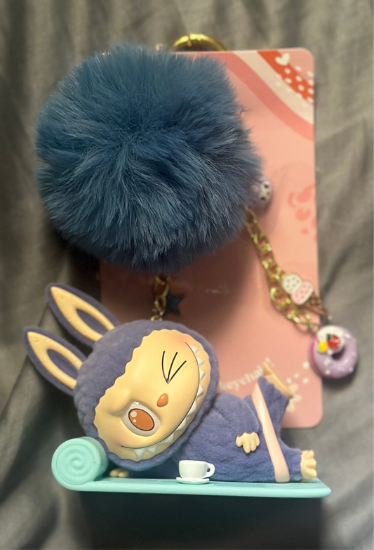 Authentic LABUBU Lazy yoga turned into Custom Keychain